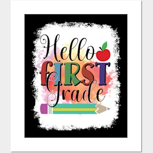 Hello 1st Grade Back To School First Day Posters and Art